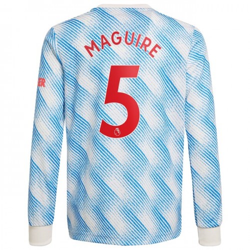 Manchester United Fodboldtrøjer Harry Maguire 5 Udebanesæt 2021/22 Langærmet Manchester United Fodboldtrøjer Harry Maguire 5 Udebanesæt 2021/22 Langærmet